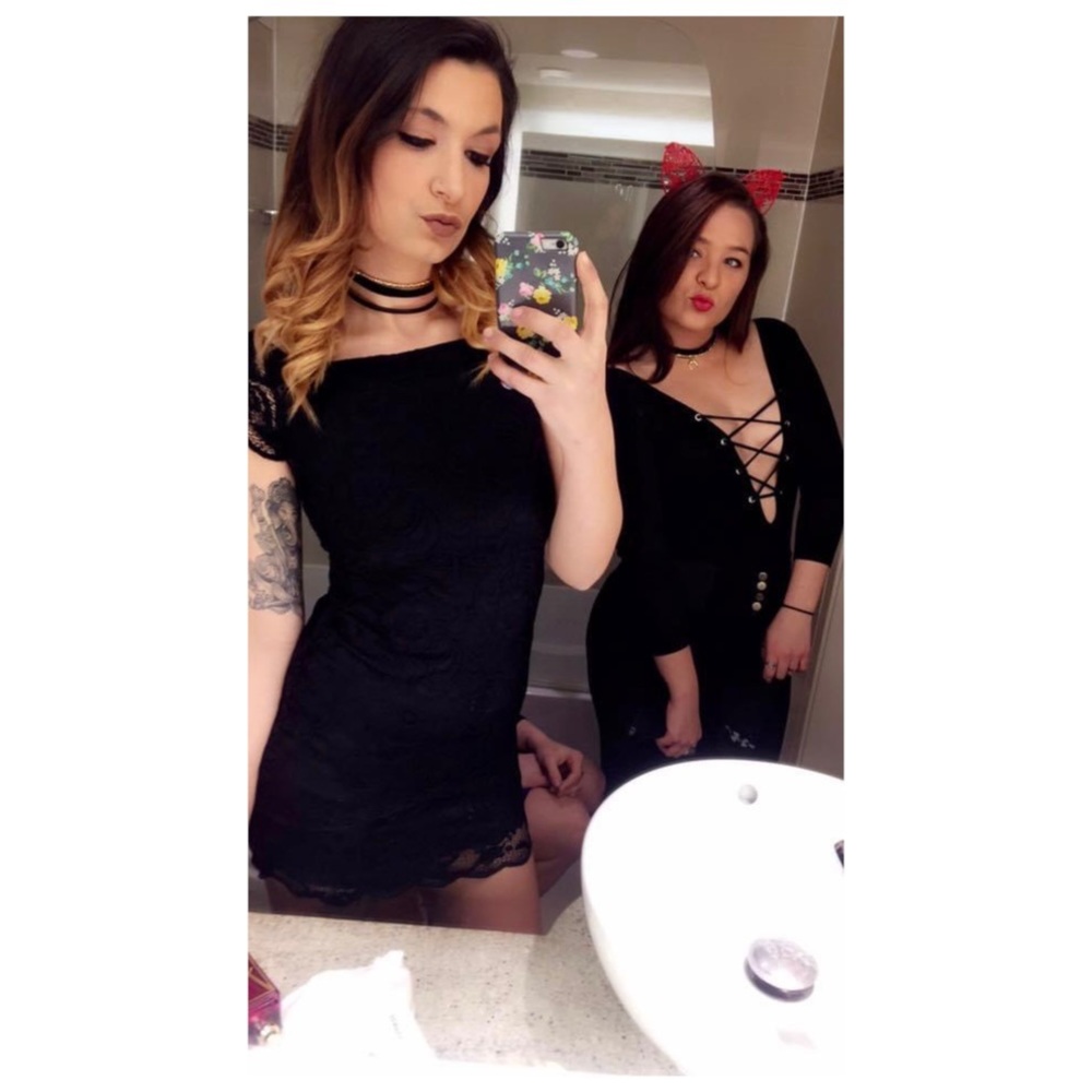 Black Lace Off The Shoulder Mini Dress